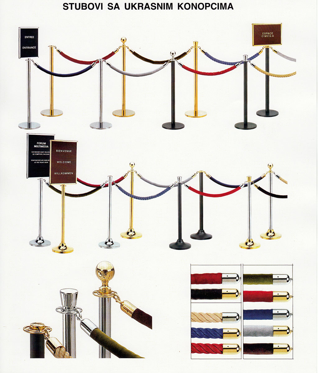 Barijerni stubovi sa konopcima